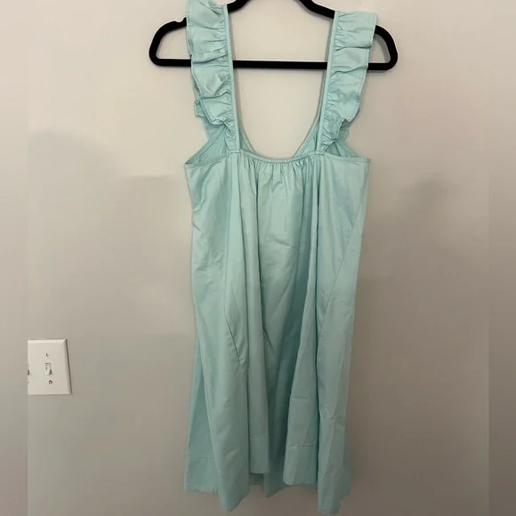 Devotion Twins Anthropologie Darcy Light Blue Ruffle Mini Dress